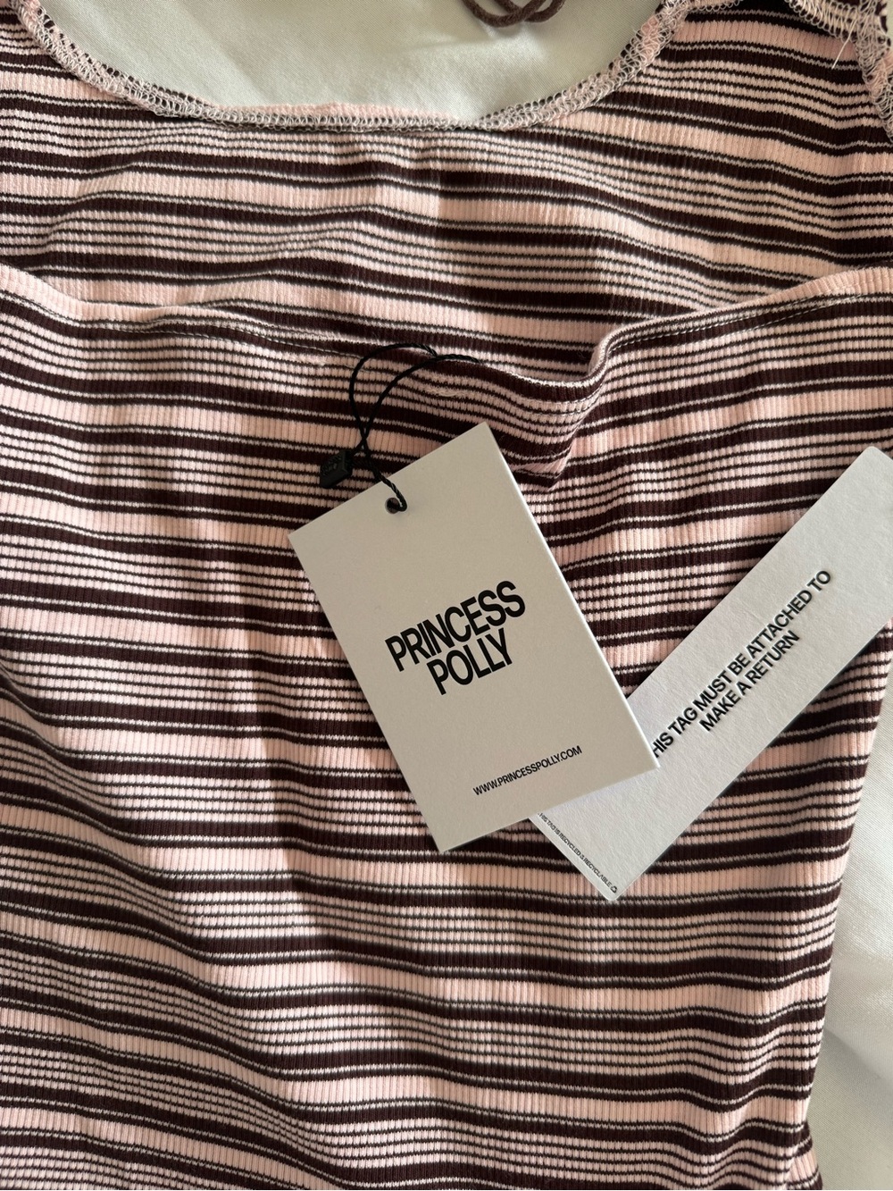 Princess Polly Pink and Brown Halter Tank Top - Picture 3 of 4